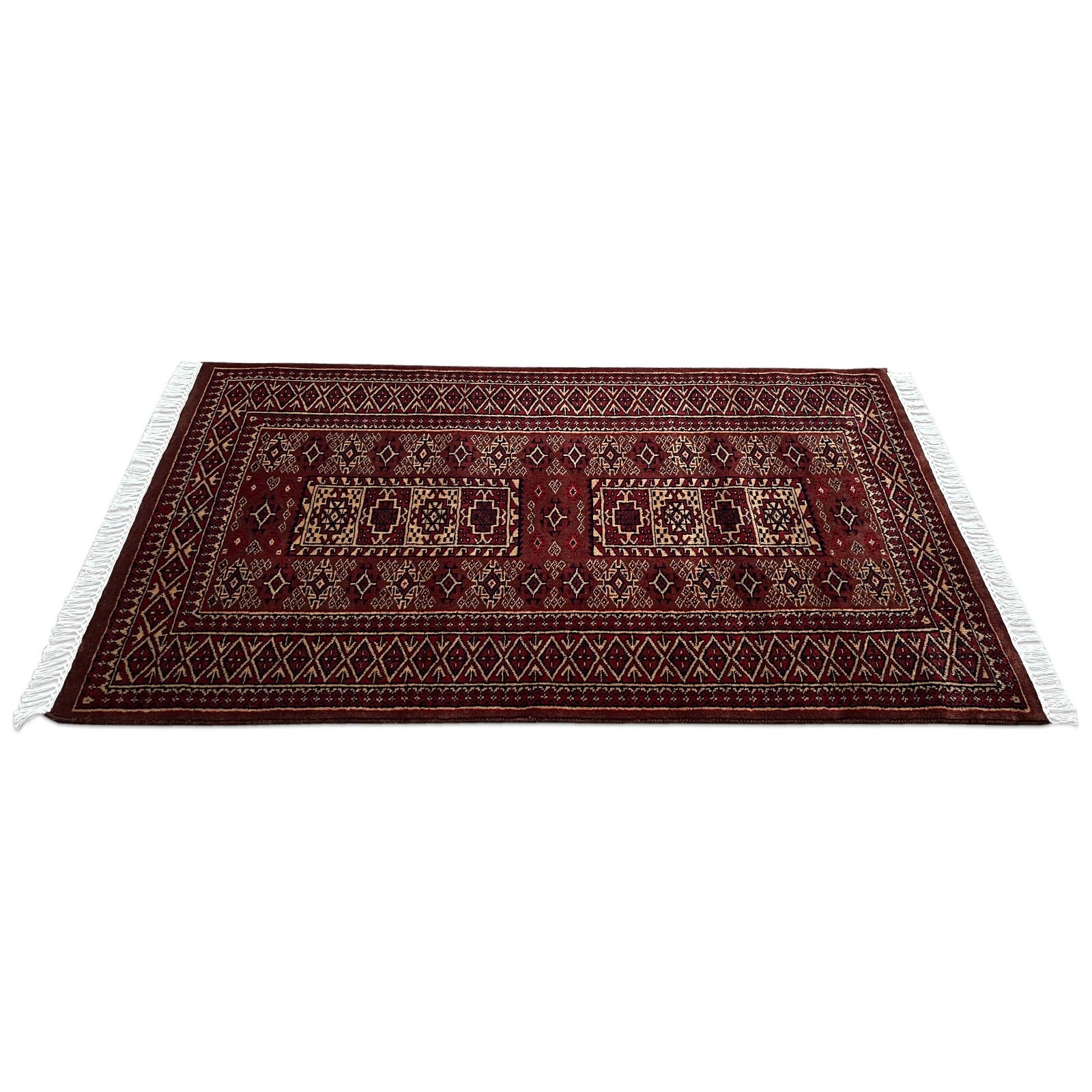 Handmade Knotted Wool Rug Brown 3×5 ft (90×150 cm) Luxury and Traditional Dubba