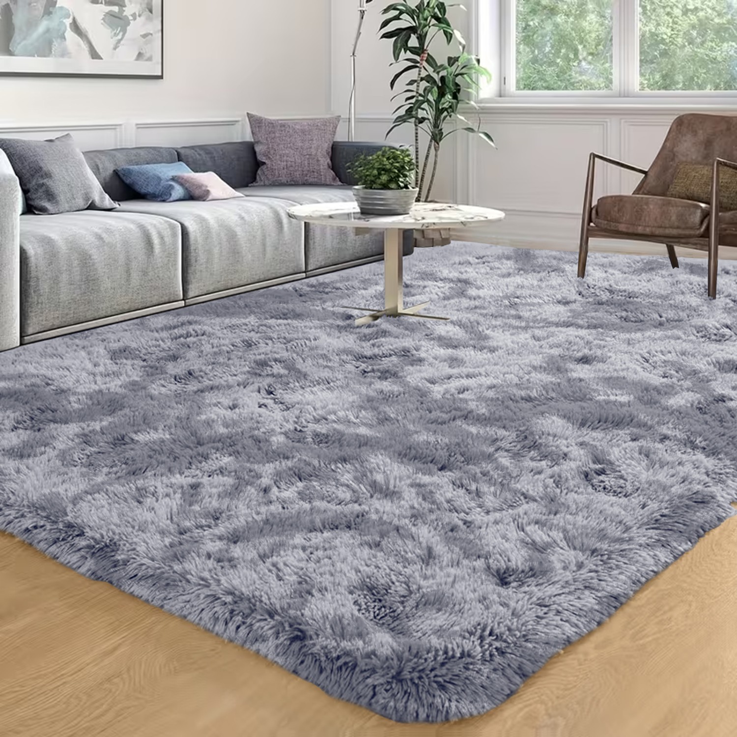 Luxury Fluffy Shaggy Area Rugs Anti-Skid Carpet Mats Rug for Living Room Bedroom