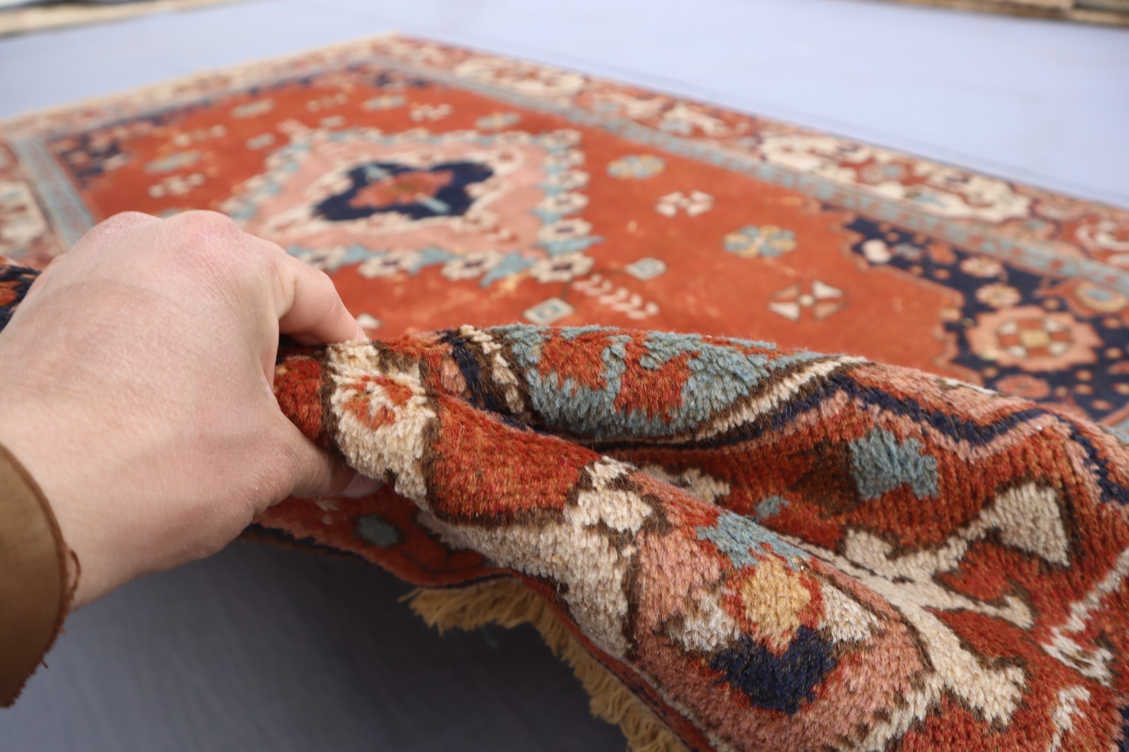 4’3 x 8’3 ft Rust Red Afghan Handmade Wool rug / Home and Living / Kids Area Rug