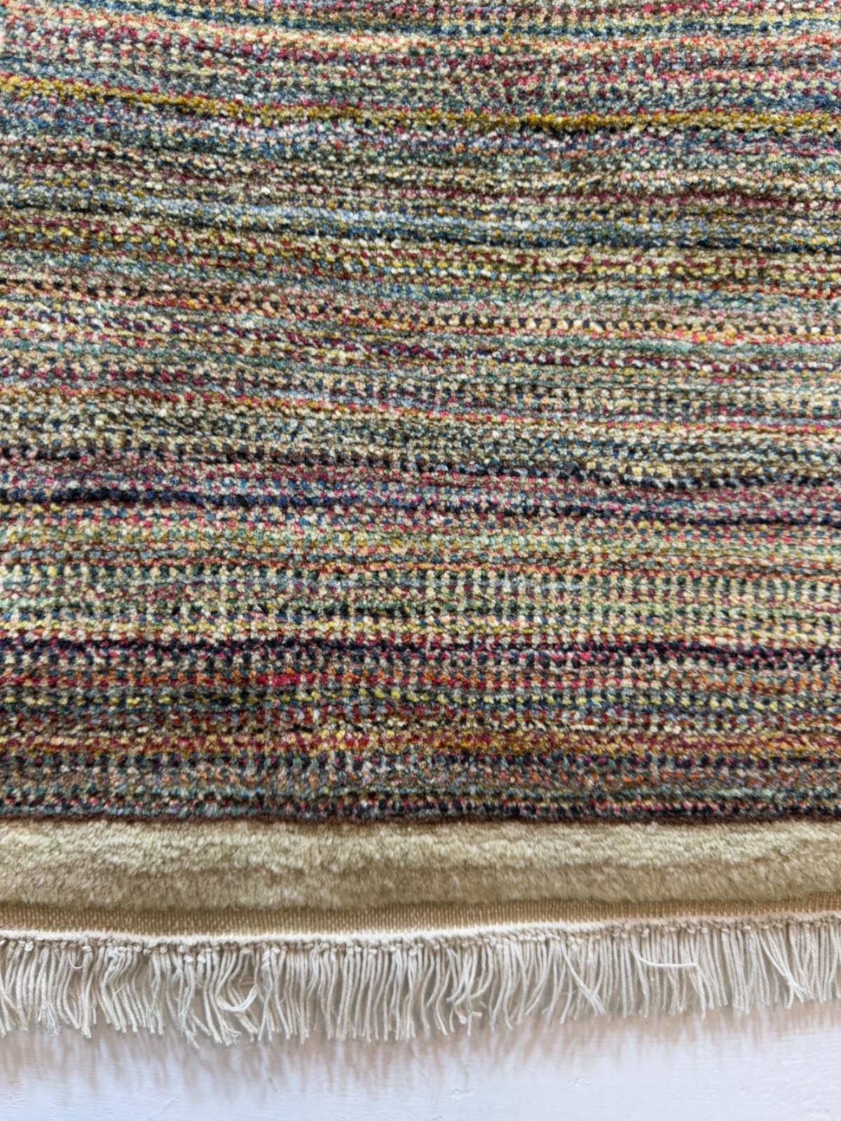 Vintage Beautiful Hand Knotted Striped Gabbeeh Design Wool Rug Carpet Floor Area