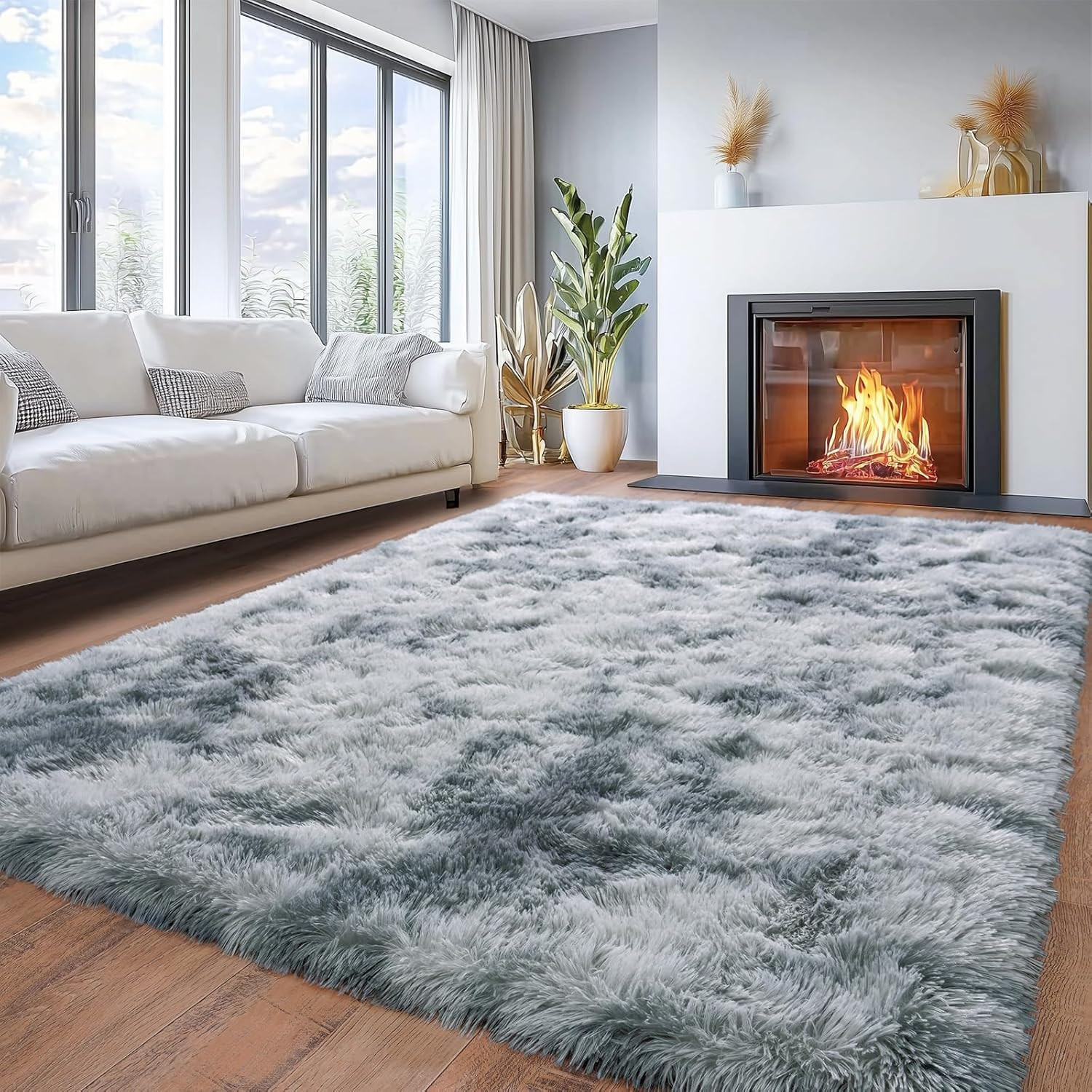 Area Rugs for Living Room 6X9, Ultra Soft Fluffy Rug for Bedroom, Modern Shaggy