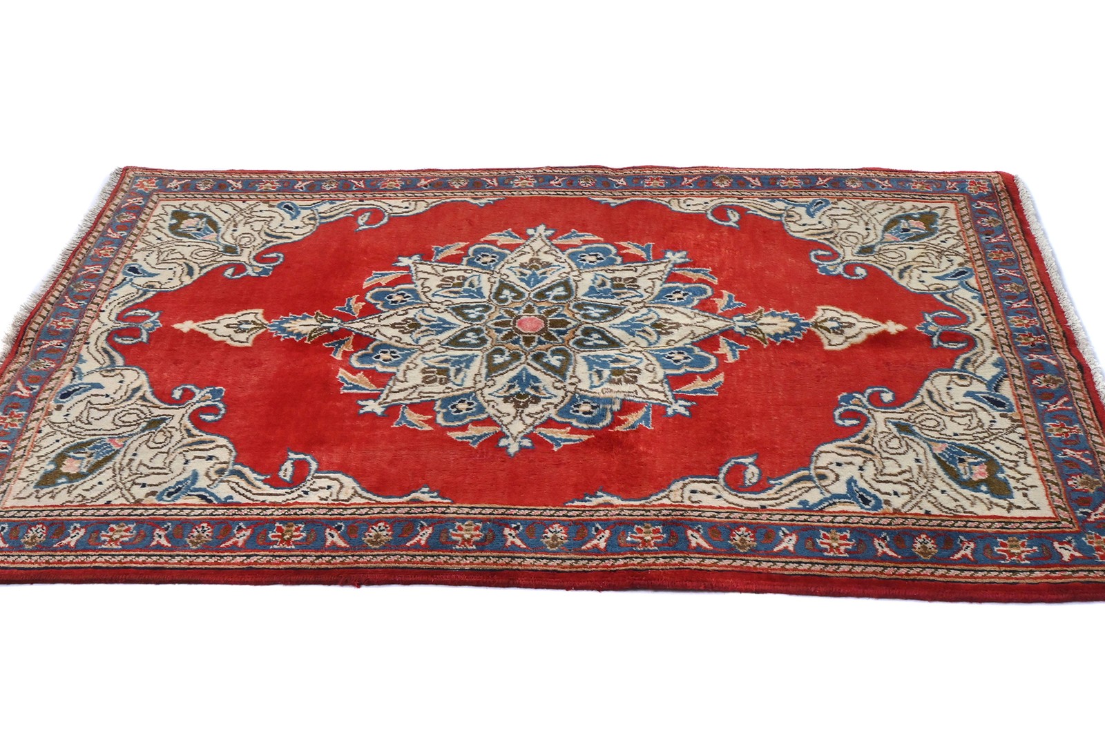 Handmade Oriental Rug Floral Farmhouse Carpet Bedroom Bathroom Décor 3X5 ft