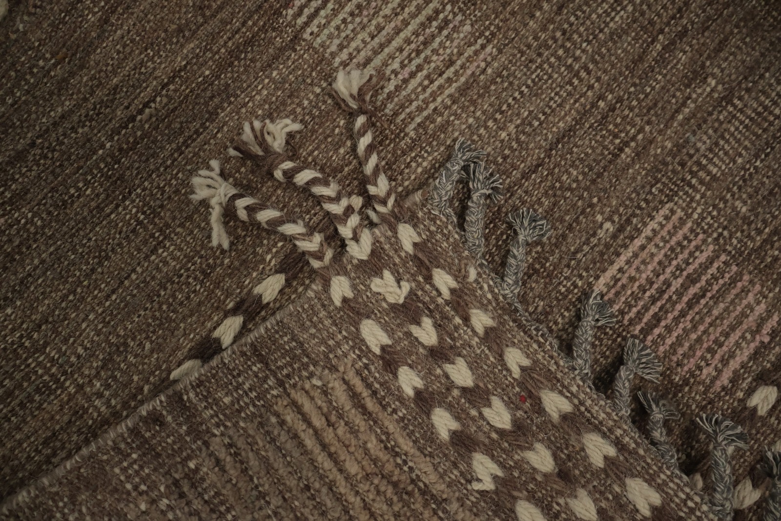 Handmade Moroccan Large Modern Rug 12×18 Brown Wool Contemporary Oriental Carpet