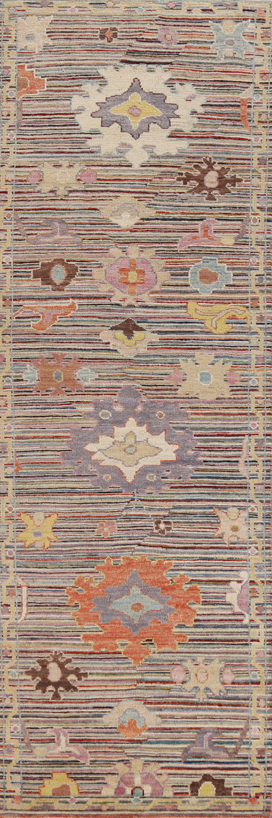 Vegetable Dye Handmade Oushak Turkish Hallway 10′ Runner Rug Wool Carpet 3×10 ft