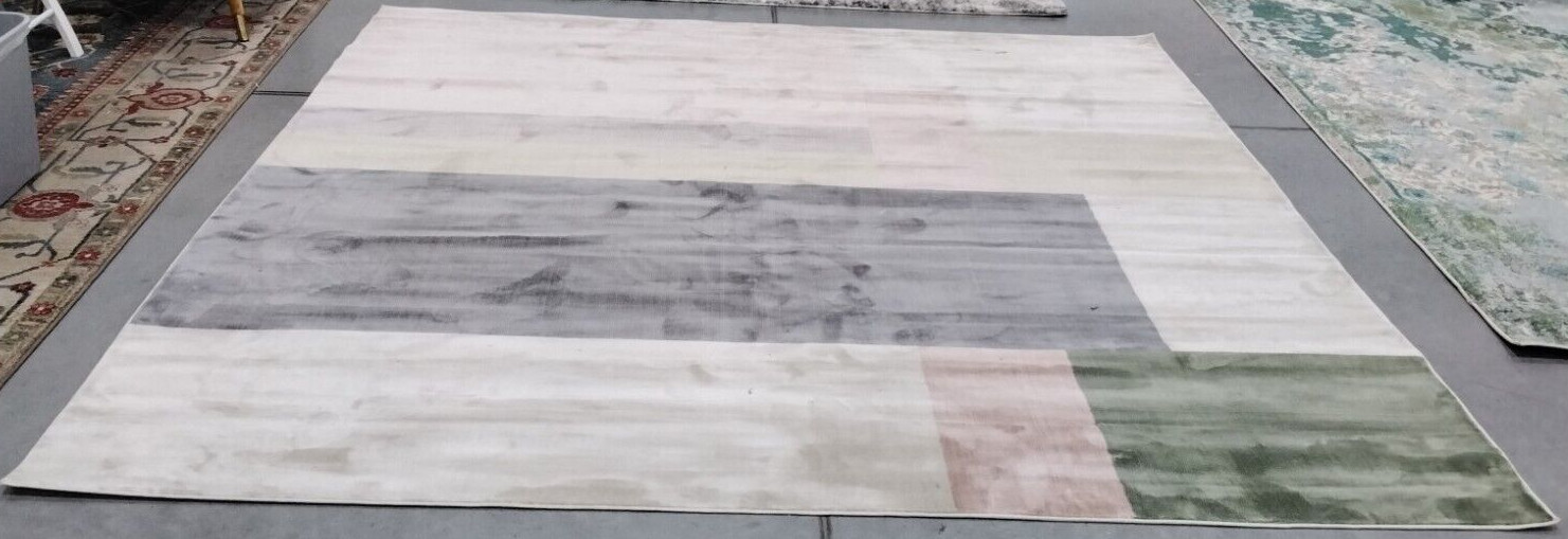 IVORY / CHARCOAL 9′ X 9′ SQ Back Stain Rug, Reduced Price 1172724397 ORW300A-9SQ