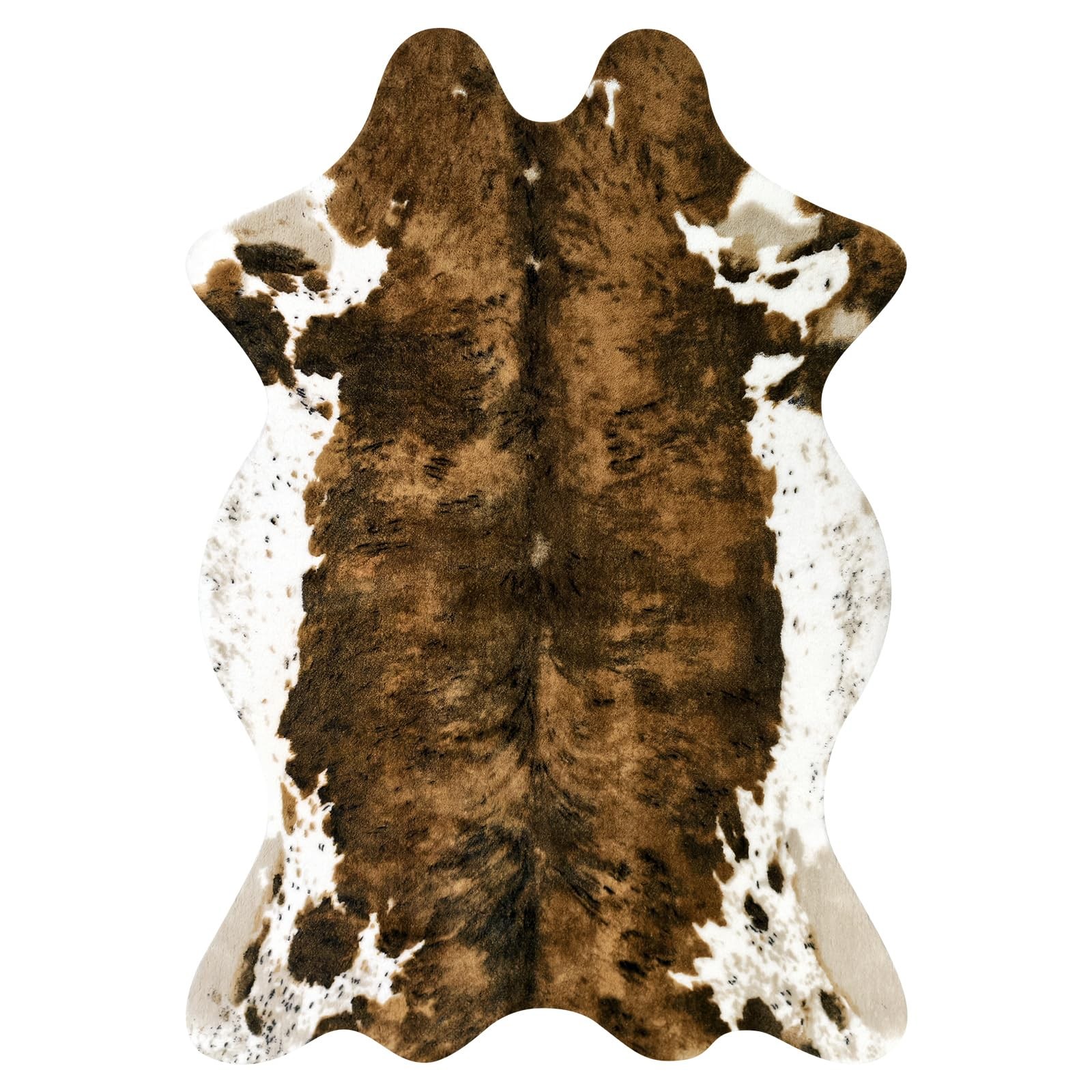 Faux Cowhide Rug Small Cow Print Animal Area Carpet Washable 3.6×2.5 FT