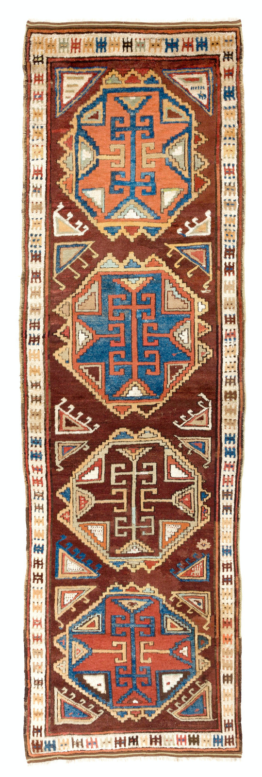 3.7×11.7 Ft Antique Hand-Knotted Anatolian Konya Karapinar Runner Rug