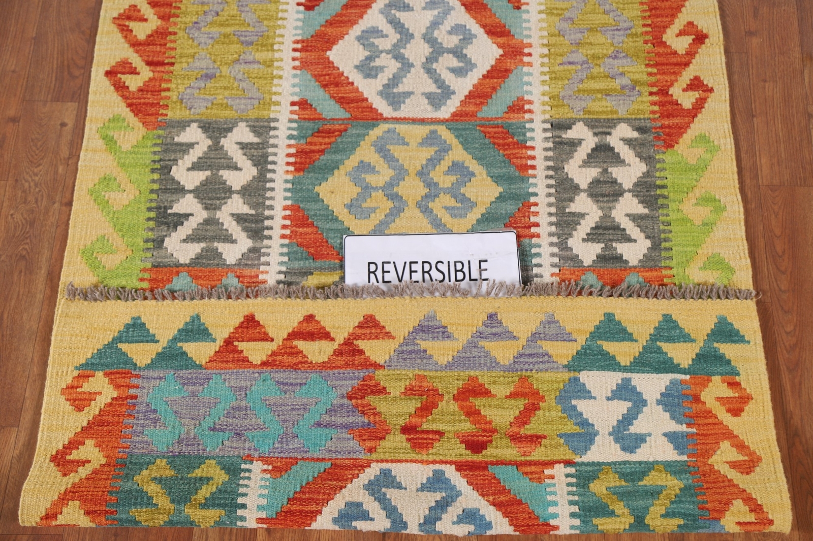 Flat Woven Pastel Color Wool Kilim Reversible Accent Rug 3’x5′ Tribal Carpet