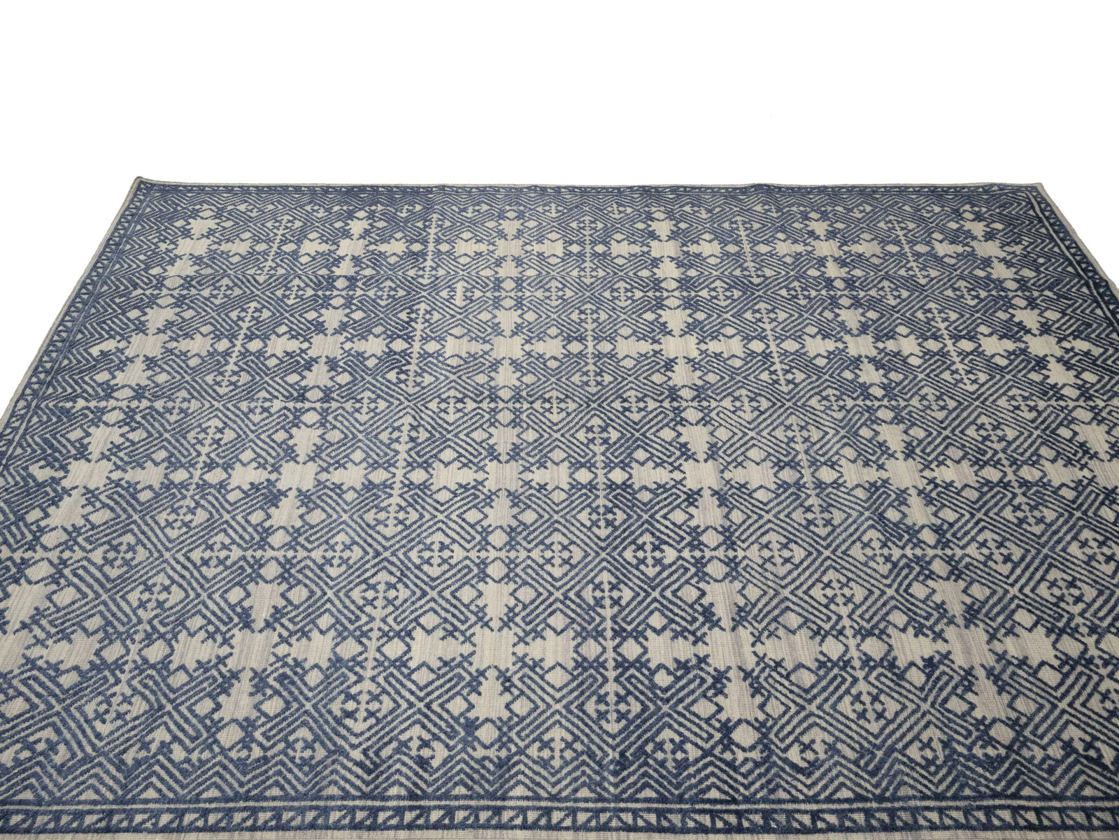 Handmade Geometric Design 9X12 ft Modern Oriental Rug High-Low Relief Carpet