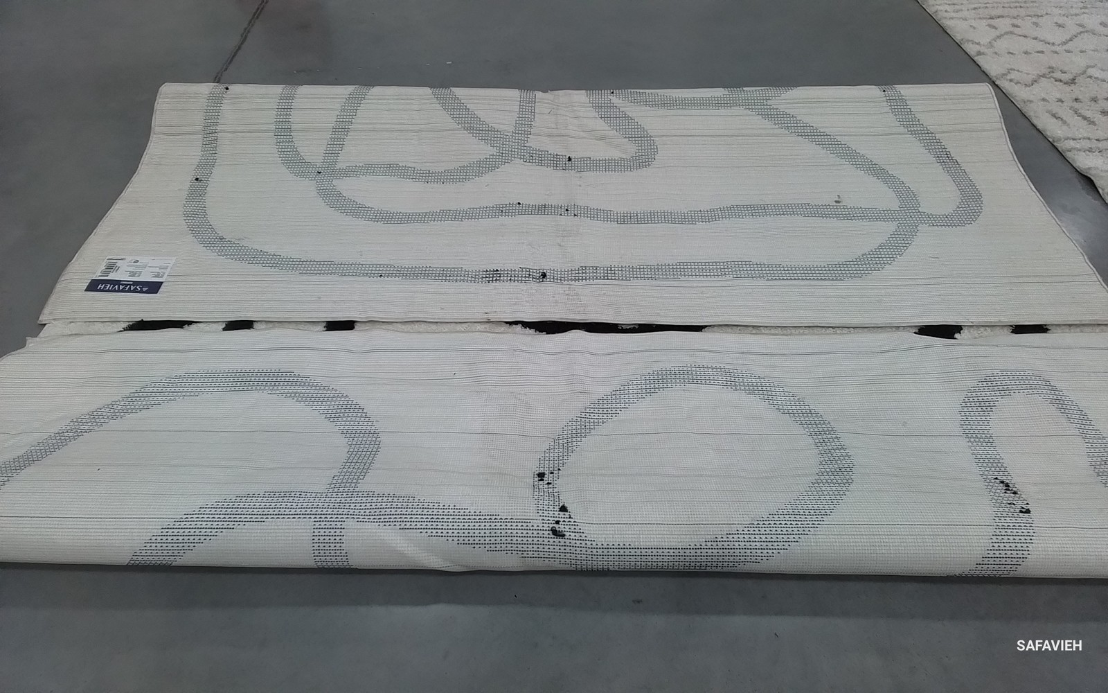 IVORY BLACK 9′-0″ x 12′-0″ Pulled Thread Rug, Reduced Price 1172791526 NOR202A-9