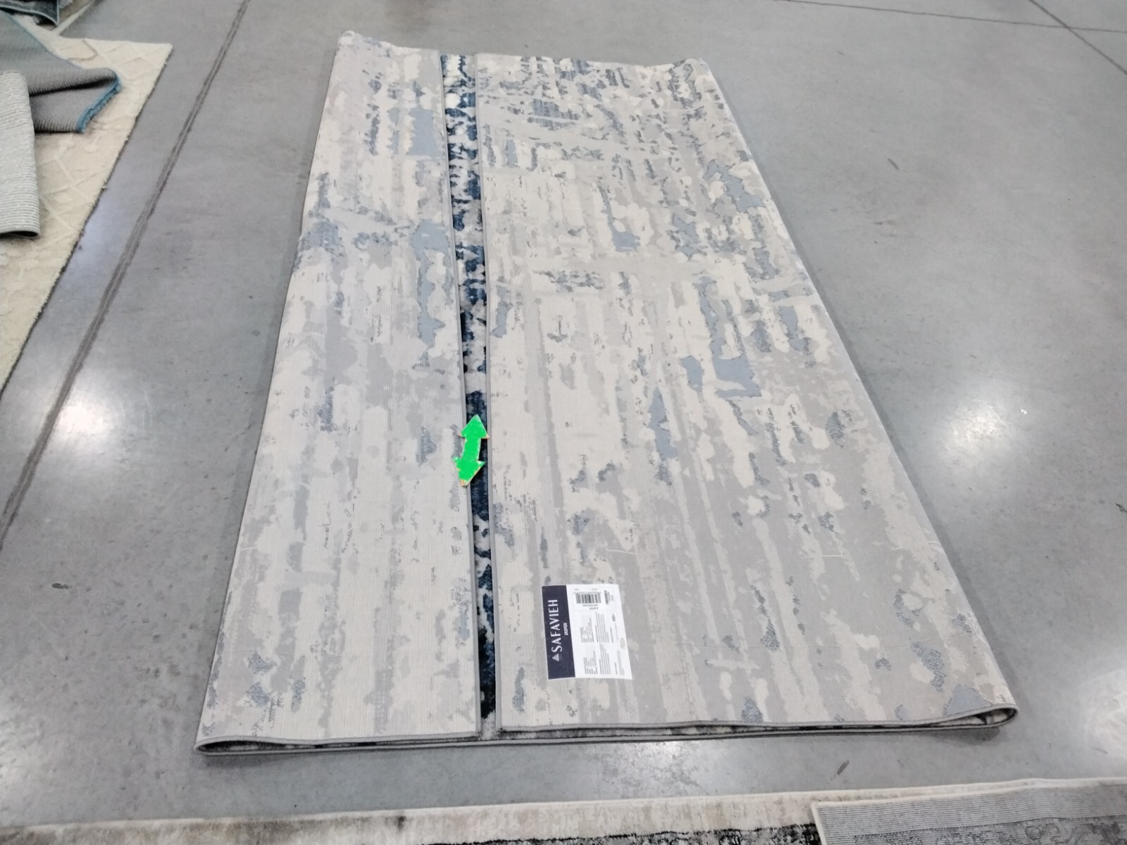 IVORY / BLUE 9′ X 9′ Square Back Stain Rug, Reduced Price 1172765015 JSP107B-9SQ