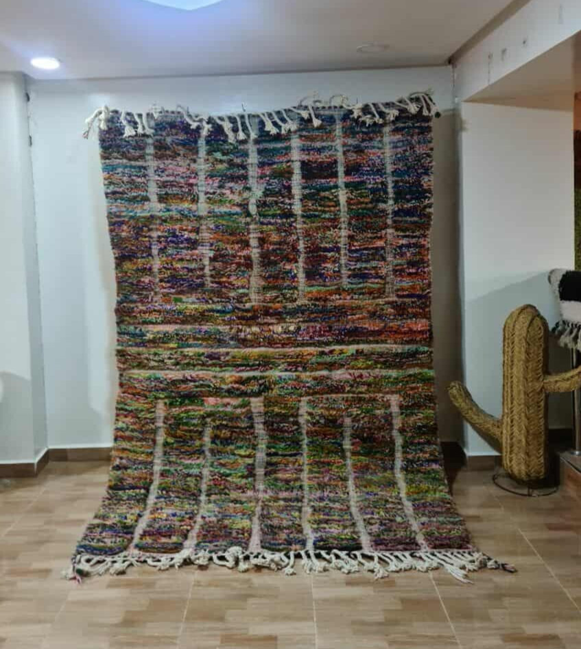 Moroccan 5.5×8 ft Beni ourain Handmade Berber Colorful wool Funky Rug