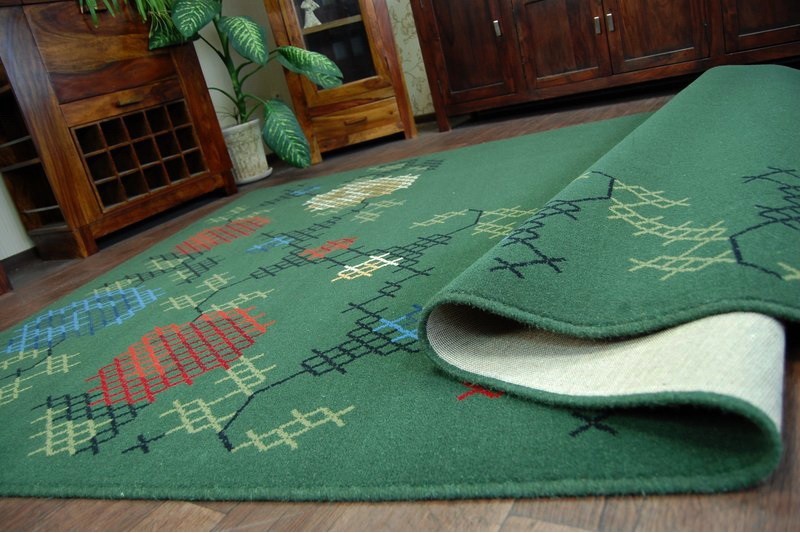 Modern Carpet ‘Folk Green, Embroidery Fashion Designs Quality Agnella Permanent