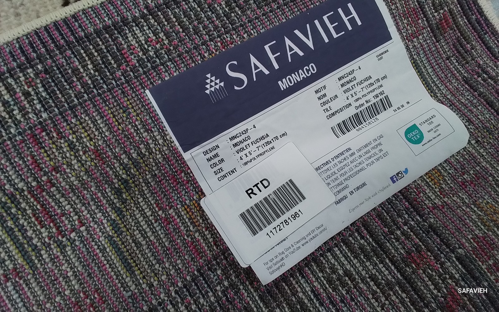 VIOLET / FUCHSIA 4′-0″ x 5′-7″ Flaw in Rug, Reduced Price 1172781961 MNC243P-4