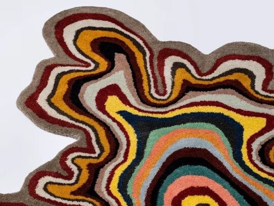 Hand-Tufted Multicolor 100% Wool Area Rug – Amorphous Indian Design | 6×9 ft |