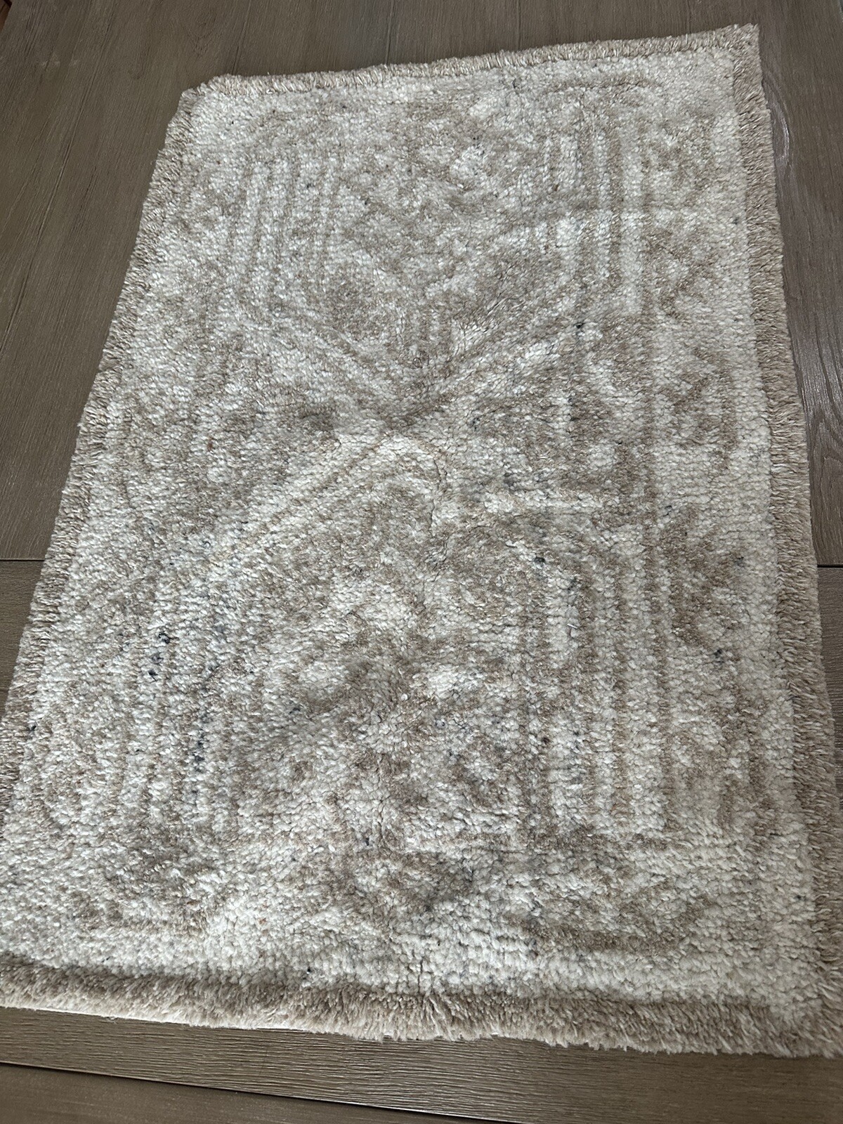 Pottery Barn duran tufted Rug 2X3 ft flax wool