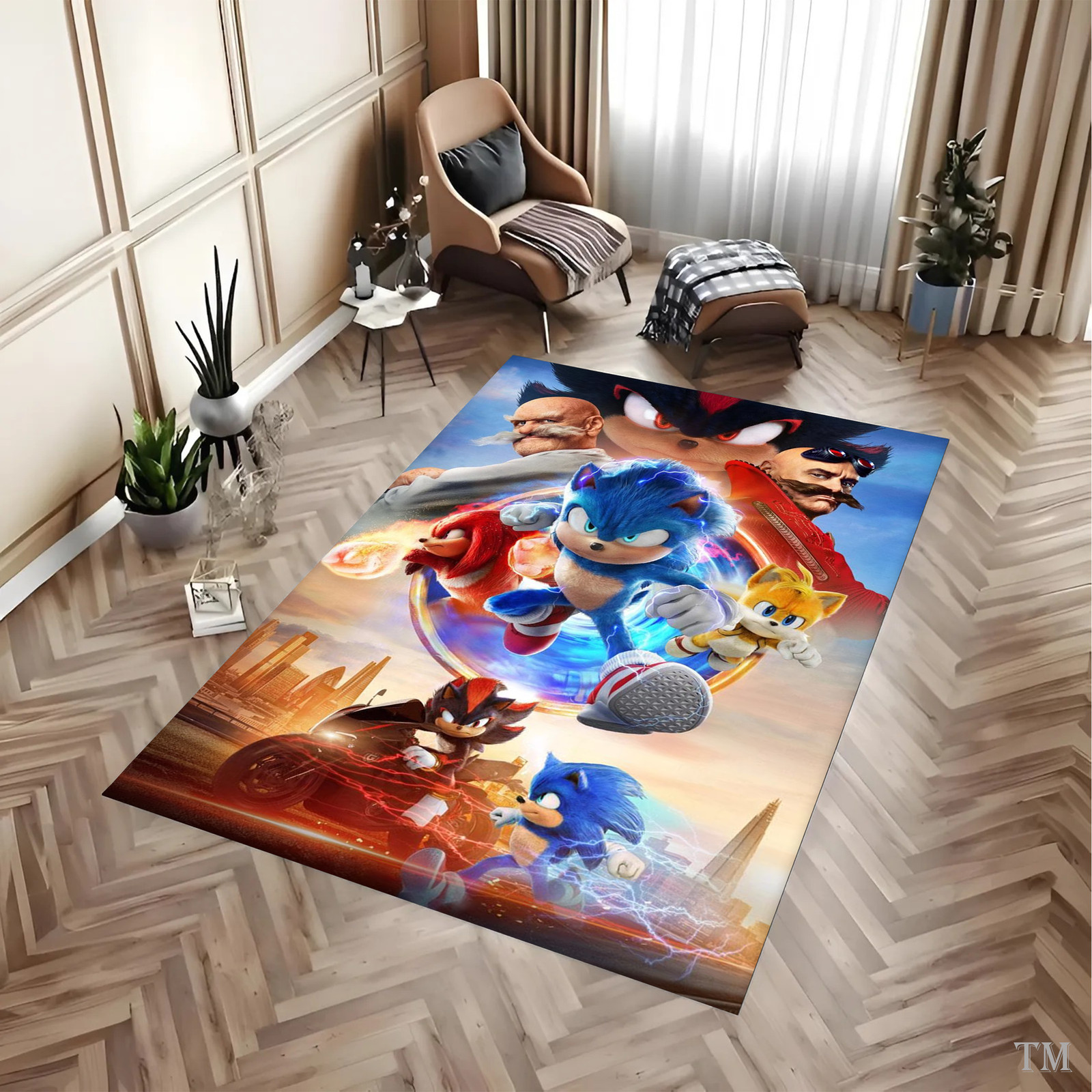 Sonic the Hedgehog Area Rug – Sonic vs Shadow Gamer Room Decor