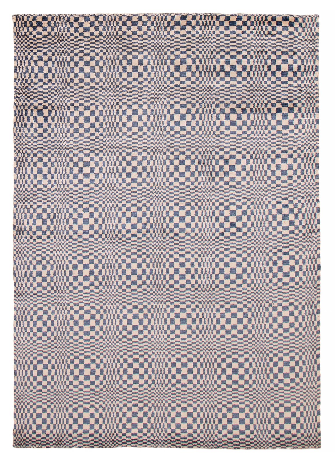 Traditional Hand loomed Area Rug 5’4″ x 7’7″ Cream, Dark Blue Oriental Carpet