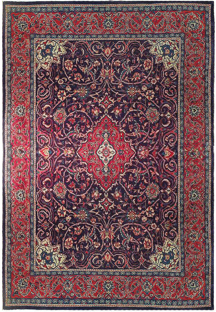 8′ x 11′ Navy Blue Semi Antique Perssiaan Tabreez Rug 74405