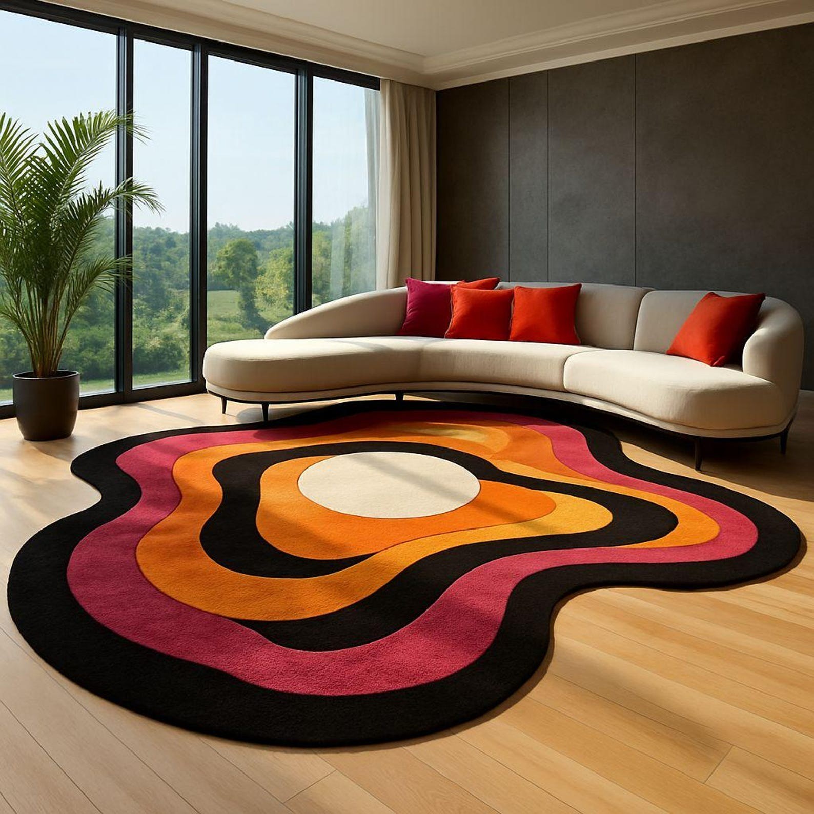 Designer Rug | Irregular Rug | Wool area Rugs | Living Room Rug | Tufted A19