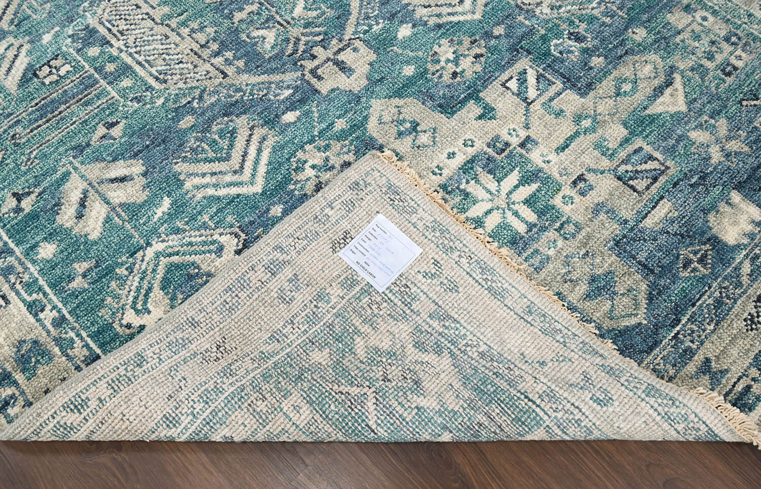 LoomBloom Multi Sizes Hand Knotted Wool Oushak Arts & Crafts Area Rug Turquoise