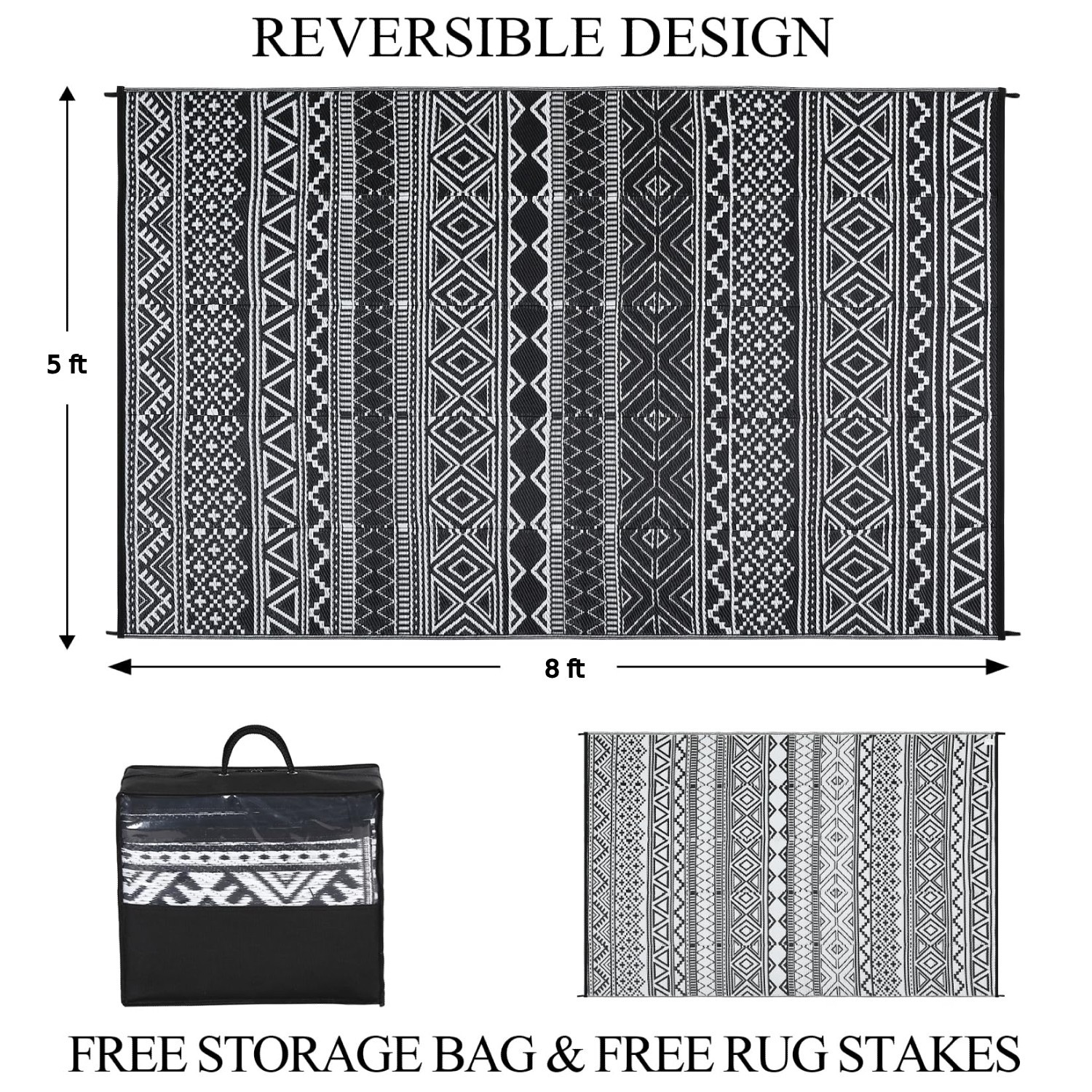 Outdoor Plastic Straw Rug, Washable Waterproof Camping Mat, Patio Decor Stain Re
