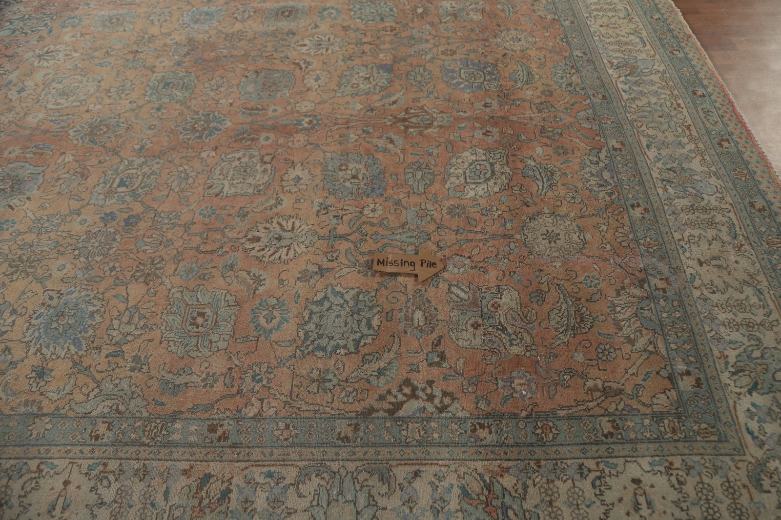 Distressed Traditional Living Room Area Rug 9×12 All-Over Pattern Carpet