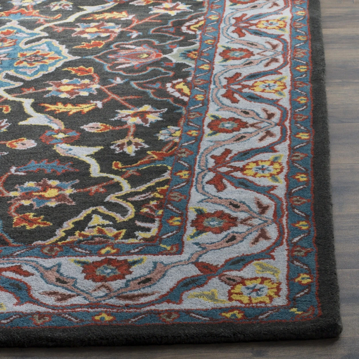 Heritage Handmade Charcoal / Ivory Rug