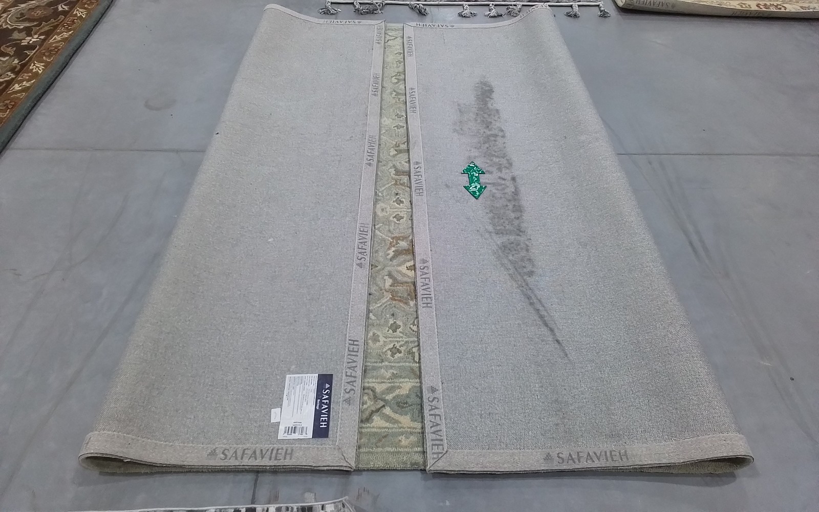 GREEN / IVORY 8′-0″ x 10′-0″ Back Stain Rug, Reduced Price 3172810677 HG227X-8
