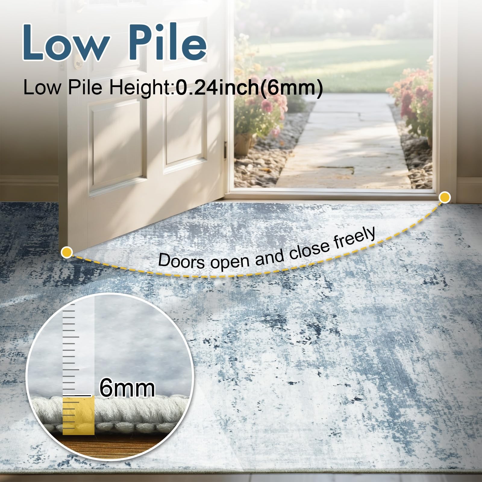 6×9 Ft Large Area Rugs for Living Room, Soft Non-Slip Washable Rugs Modern Ab…