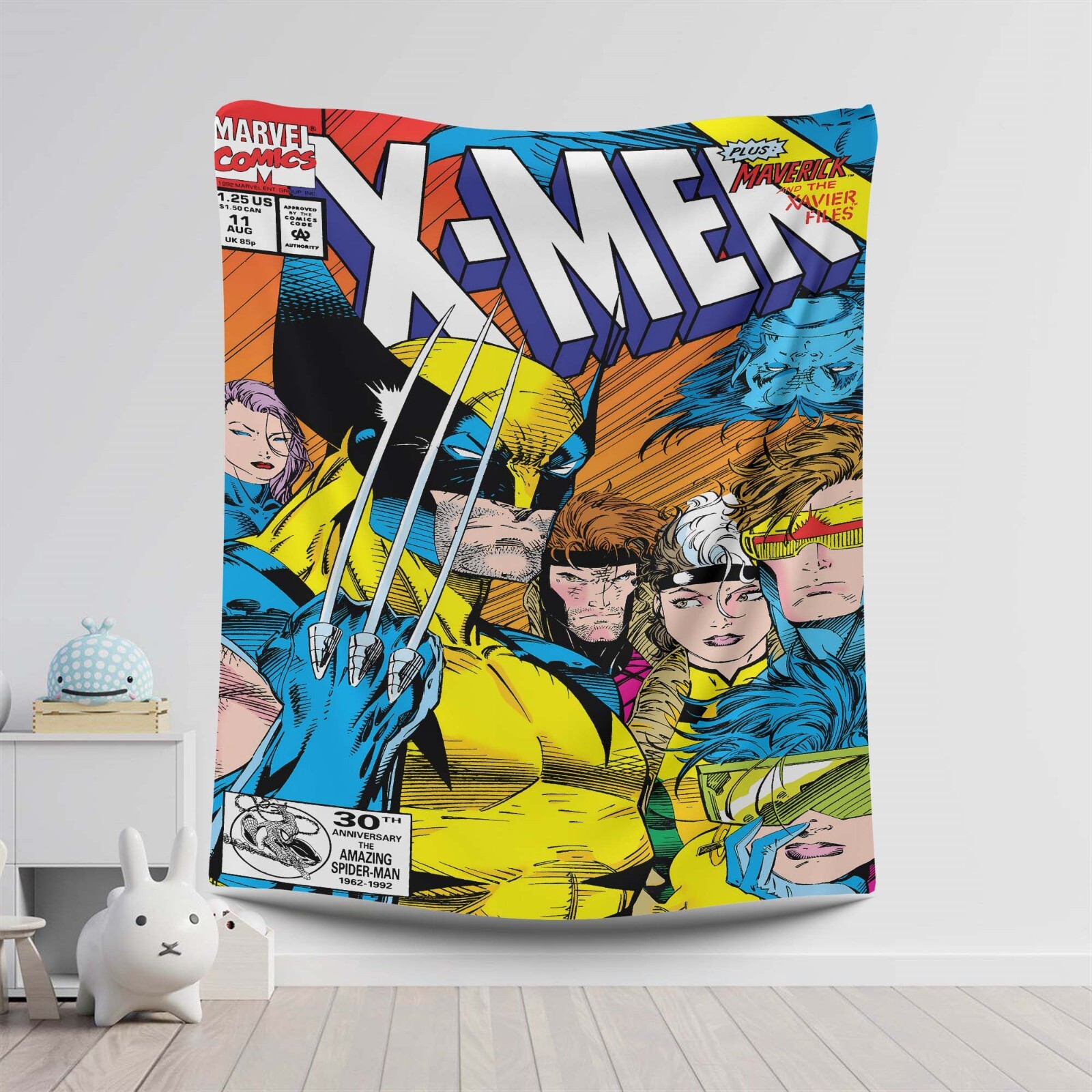 Mutant Heroes Wall Tapestry, Superhuman Team Artwork, Powerful Clawed Warrior