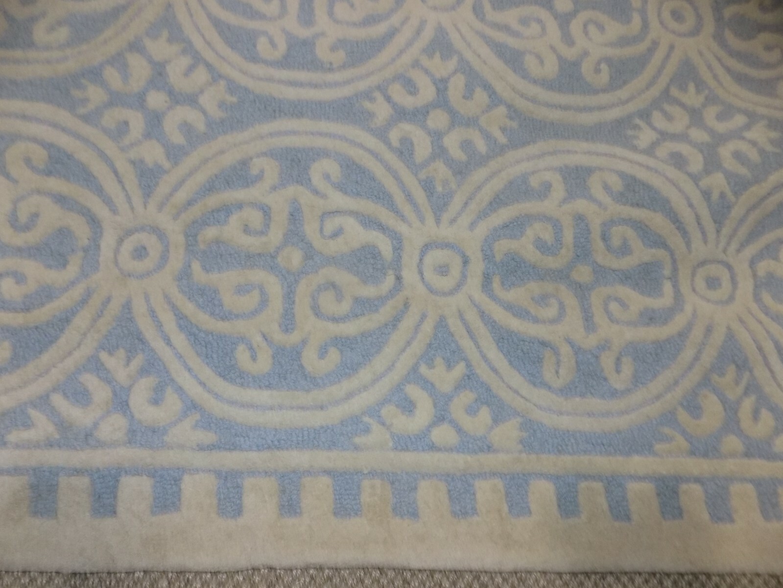 LIGHT BLUE / IVORY 11′ X 15′ Pulled Threads Less Price 1172593712 CAM123A-1115