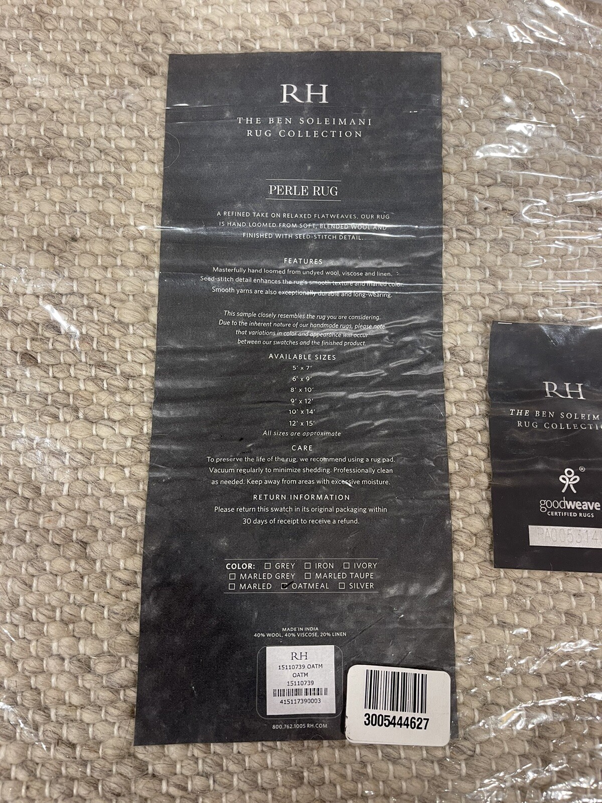 Restoration Hardware The Ben Soleimani Rug Collection Perle Rug Oatmeal