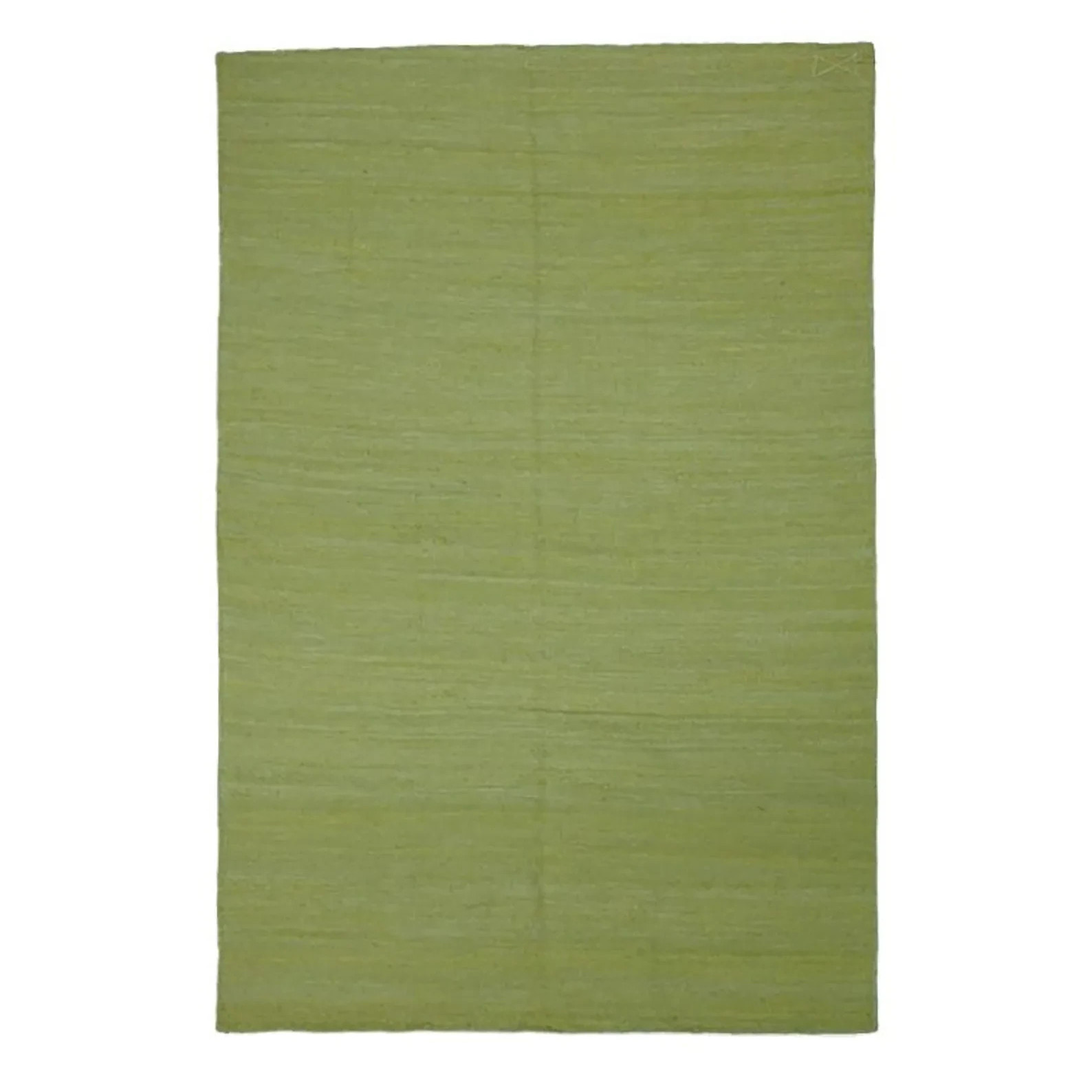 Handwoven Cotton Moroccan Rug Color Green Handmade Design Luxury Carpet Rug