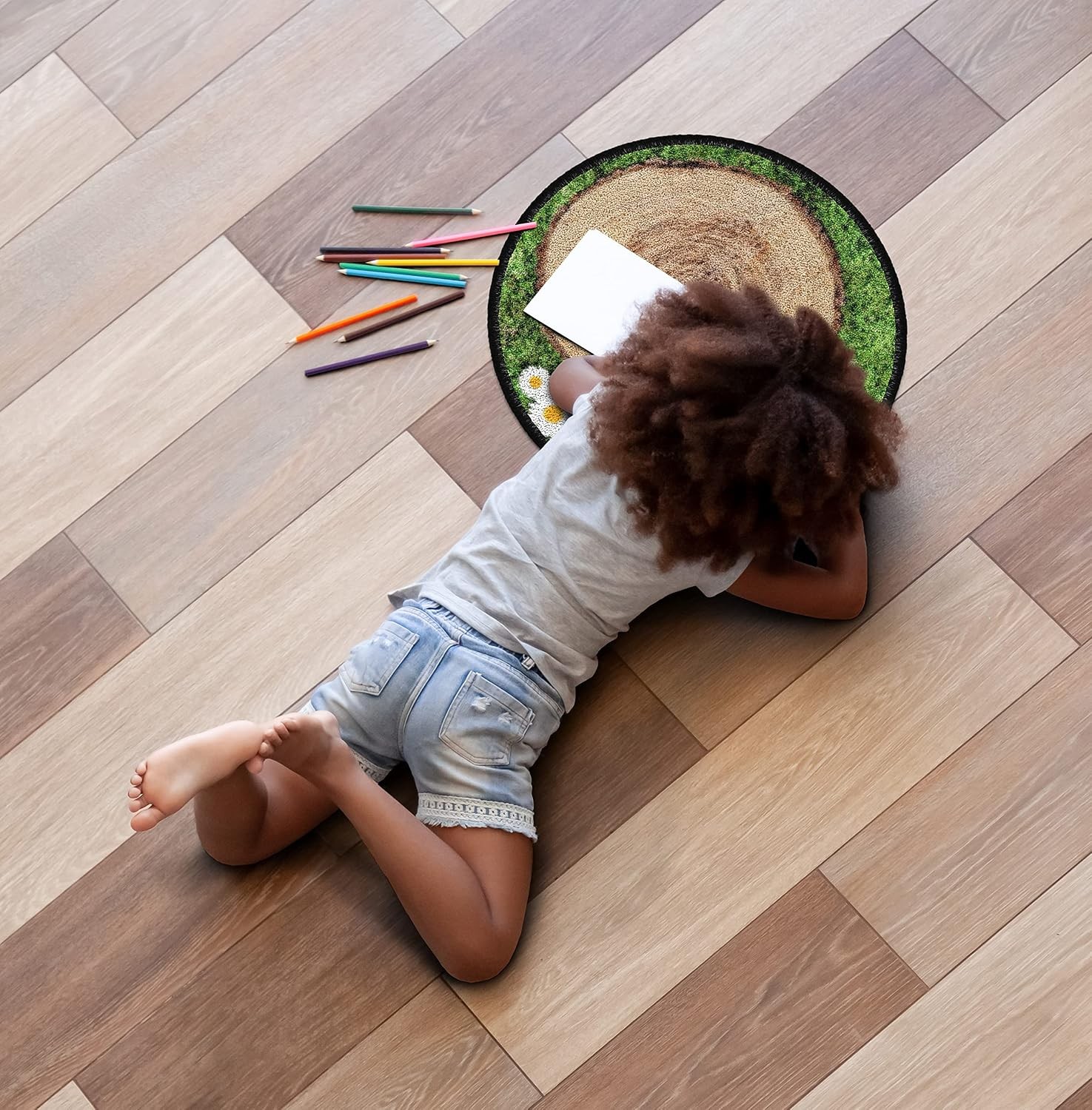 Forest Floor Multicolor Educational Rug for Children’s Classroom, Playroom