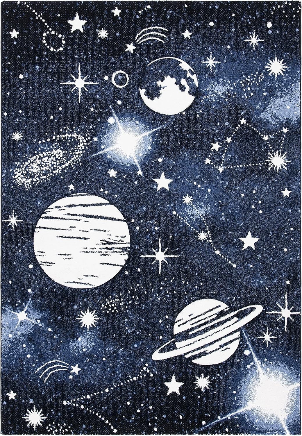 Carousel Kids Collection Area Rug 5’3″ x 7’6″ Dark Blue & Light Blue