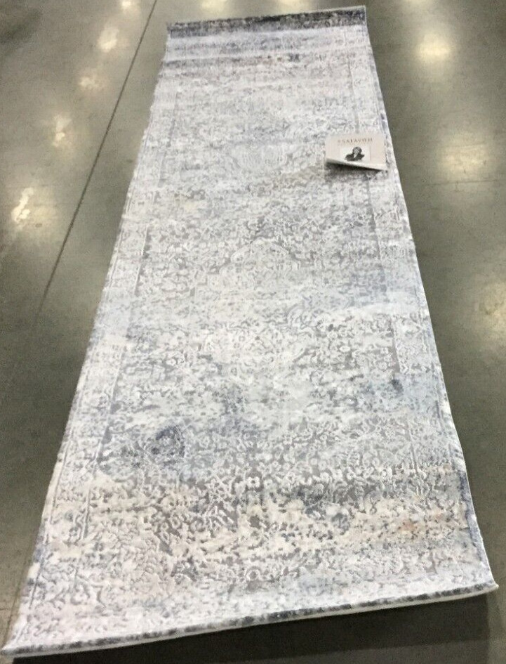 CREAM / BLUE 2′-2″ X 8′ Back Stain Rug, Reduced Price 1172659850 MSR684M-28