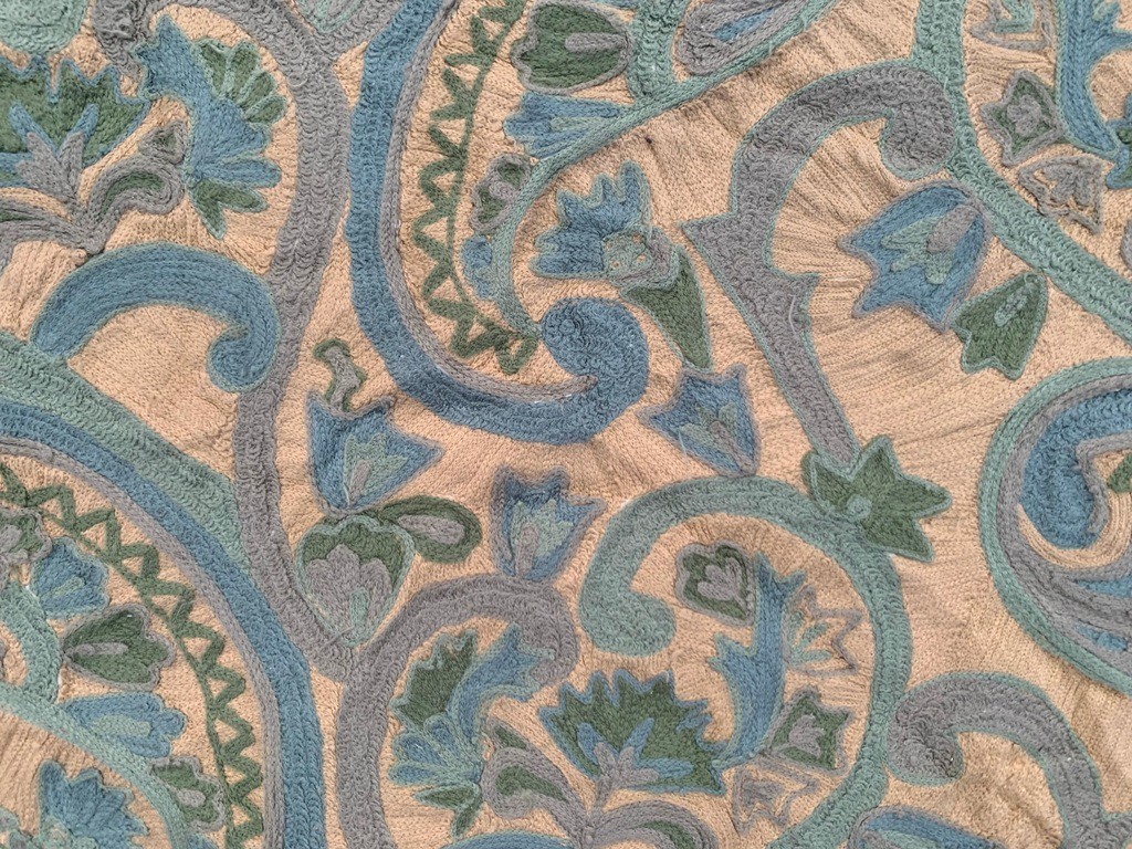 Vintage French Style Aubusson Needlepoint Chain stitch Rug 2x3ft Free Ship
