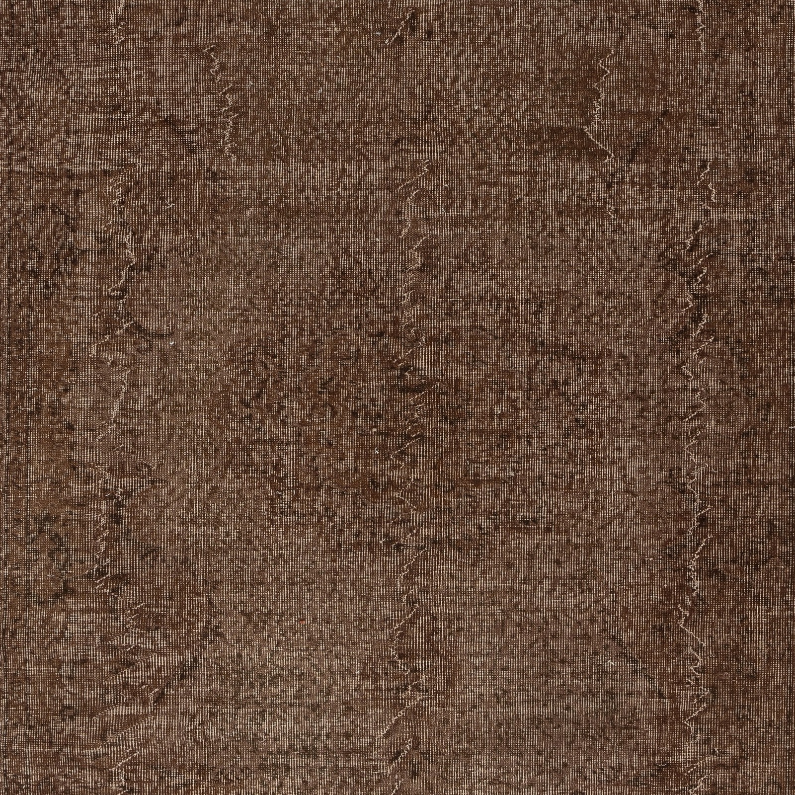 6.6×9.5 Ft Handmade Vintage Turkish Rug Overdyed in Brown for Modern Interiors