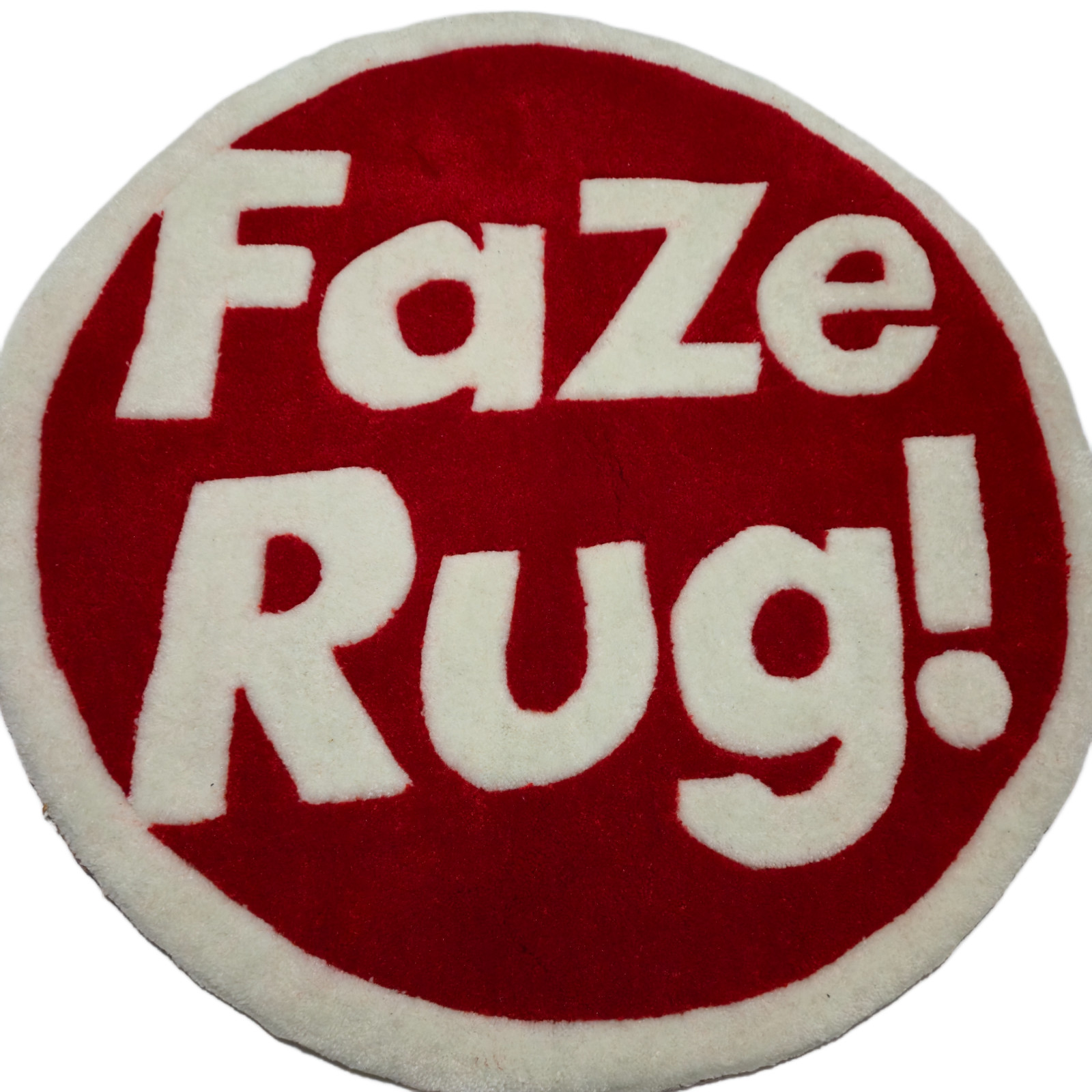 FaZe Rug Round Logo Tufted Bedroom Gaming Room Carpet Mat Red White 30″