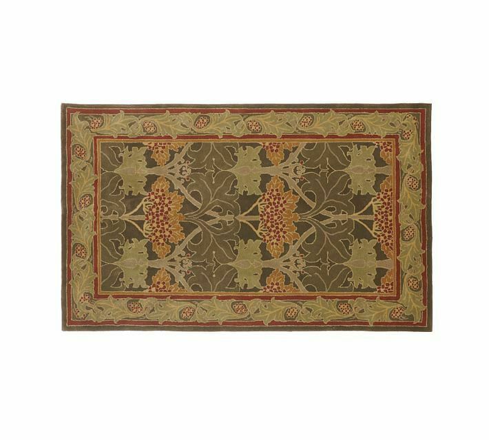 Wool Rug | Tufted Pottery Barn Cecil Green wool area rug | William Morris Rug