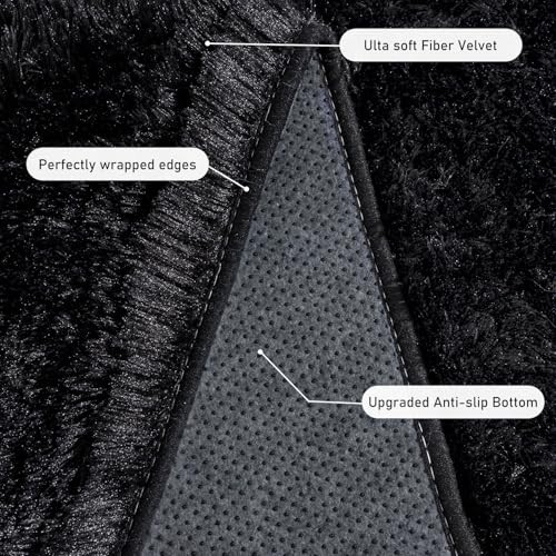 Black Rug for Bedroom, Soft Shaggy Modern Shag 4×6 Area Rugs for Living Room,