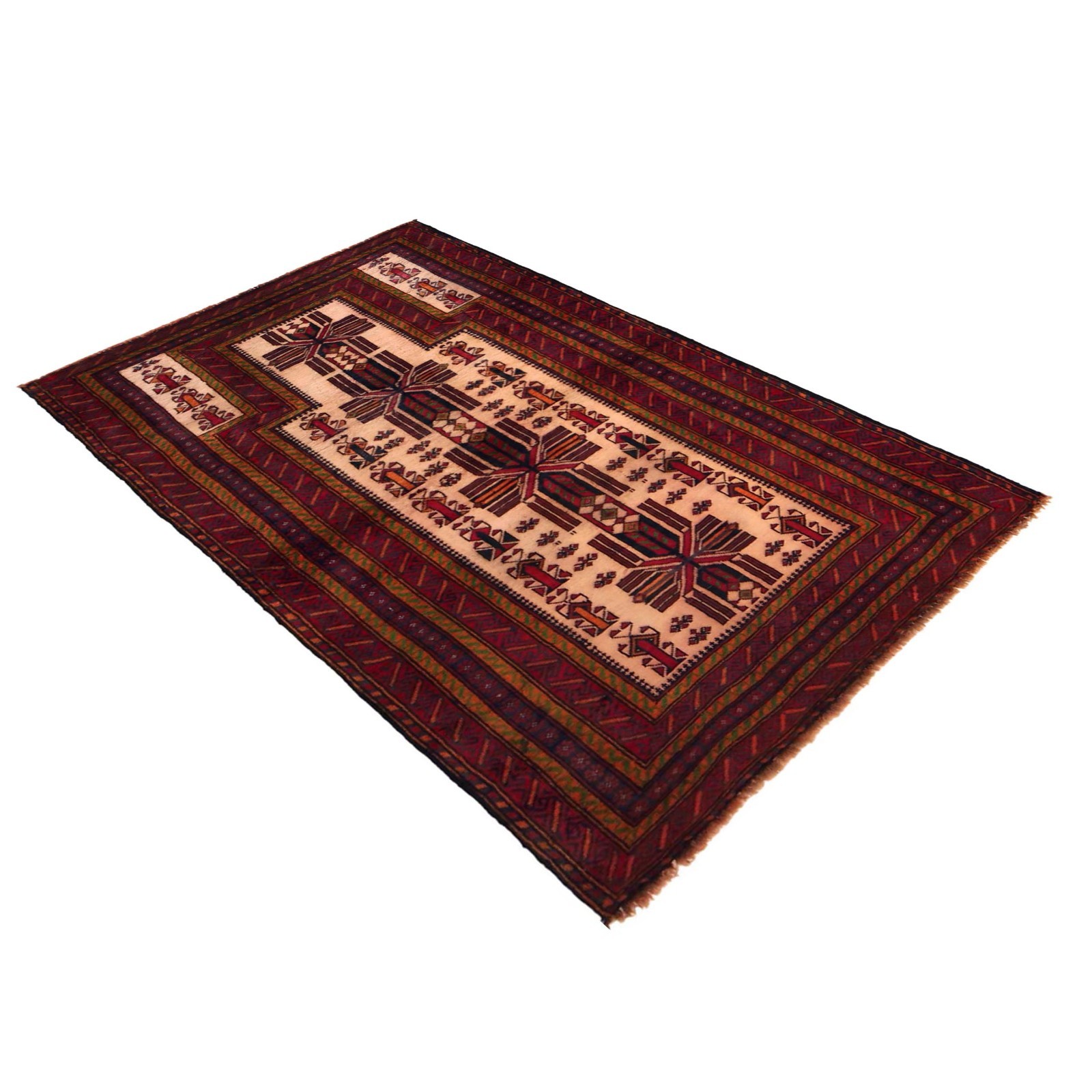 Nomadic Afghan Rug Wool Prayer Rug, 2’11×4’10 ft Oriental Handmade Carpet G35429