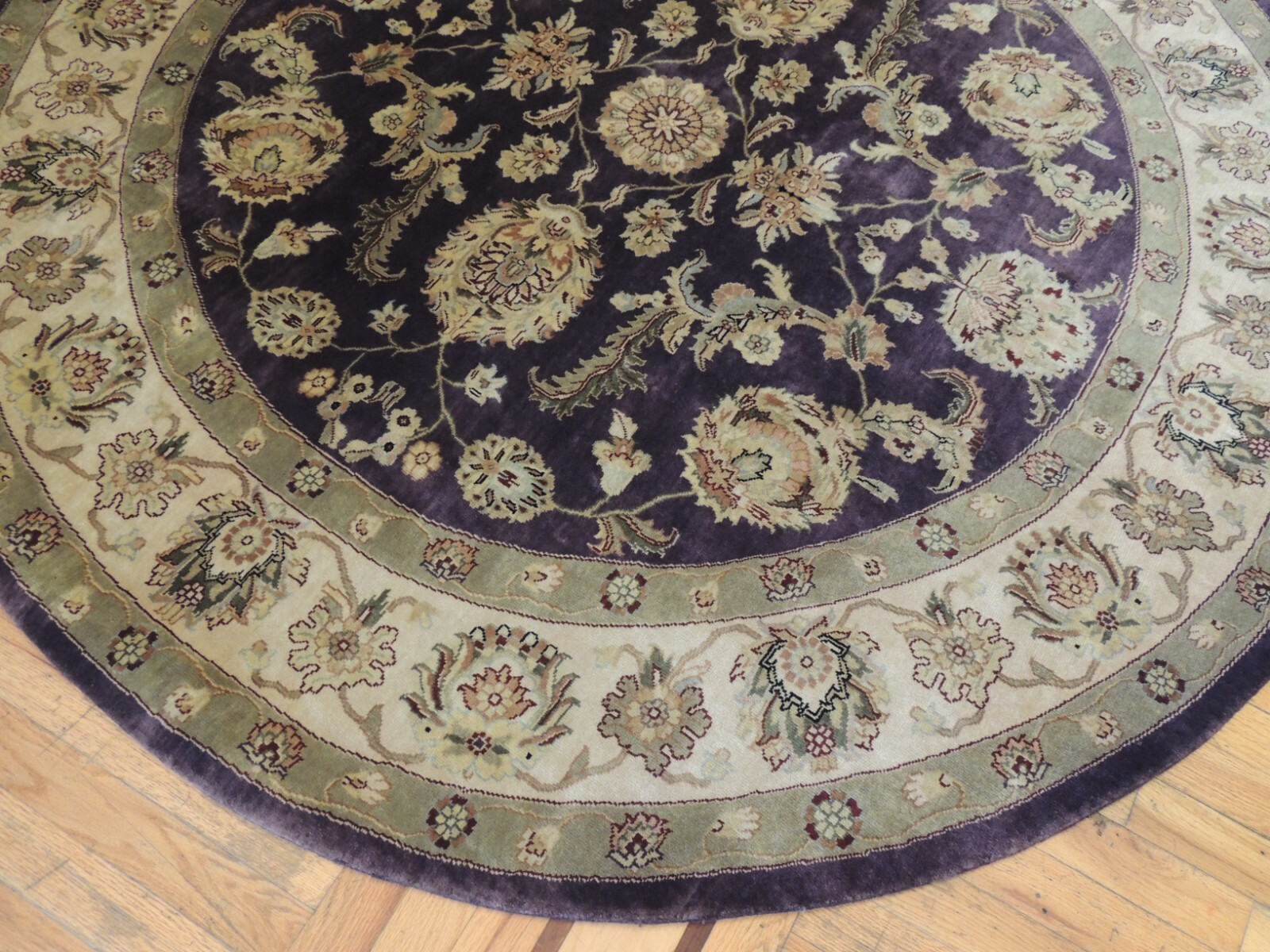 WOW! 6×6 ROUND Peshawar Oriental Area Rug wool hand-knotted Green PURPLE