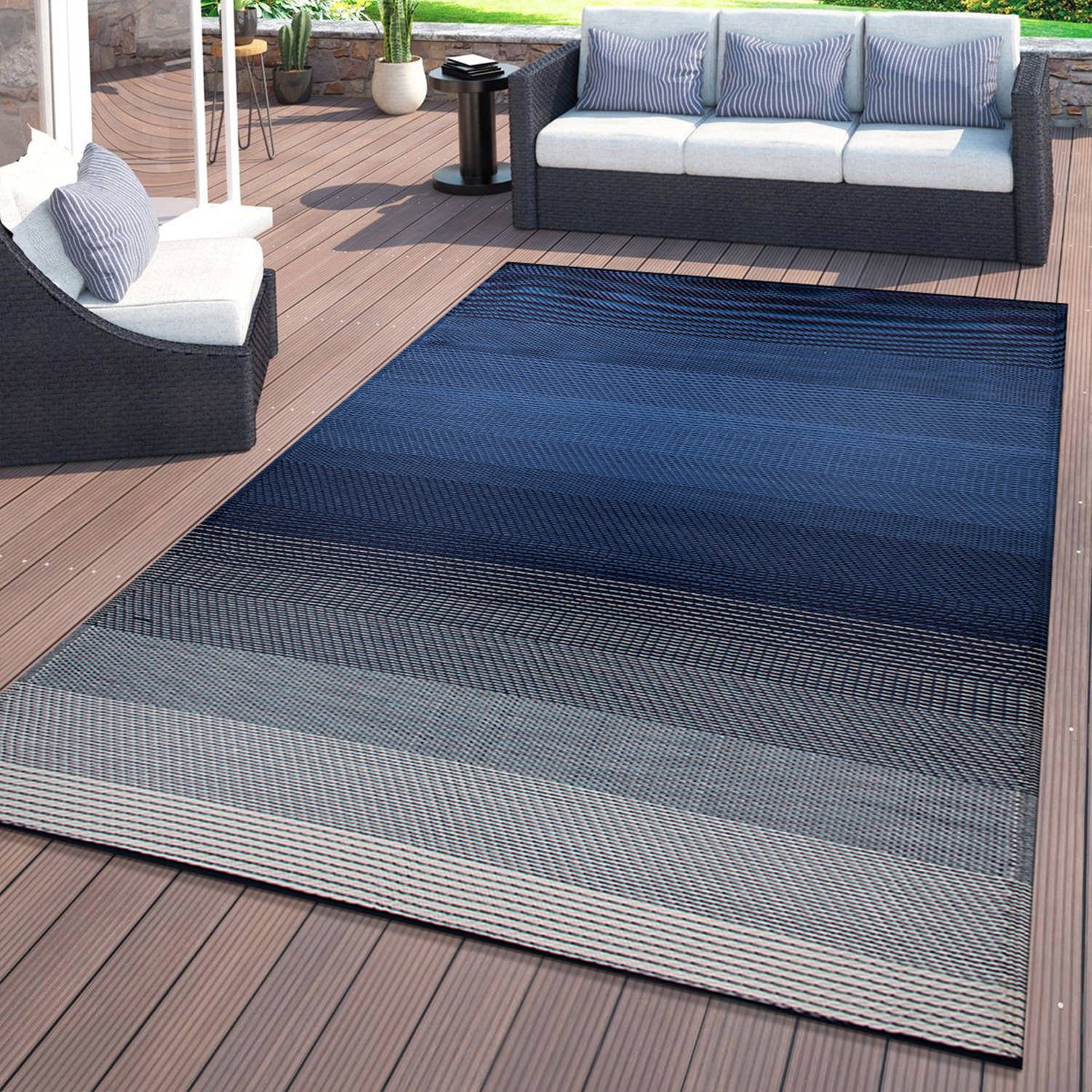 Rugshop Outdoor Carpet Rug Stripe Shade Reversible Plastic Rug Outdoor Rugs 8×10