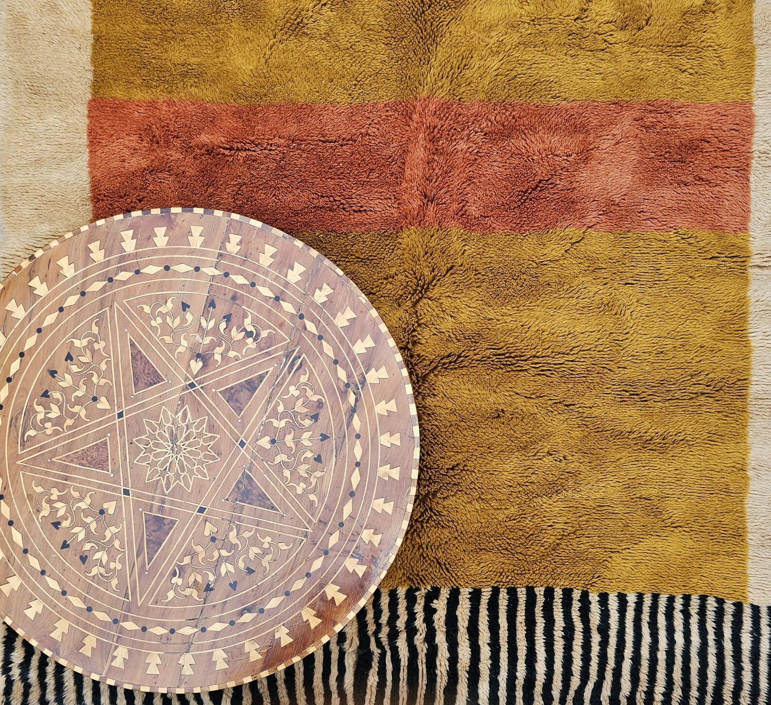 Boho Moroccan Rug – Vintage Berber Wool Carpet, Hand-Knotted Tribal Art