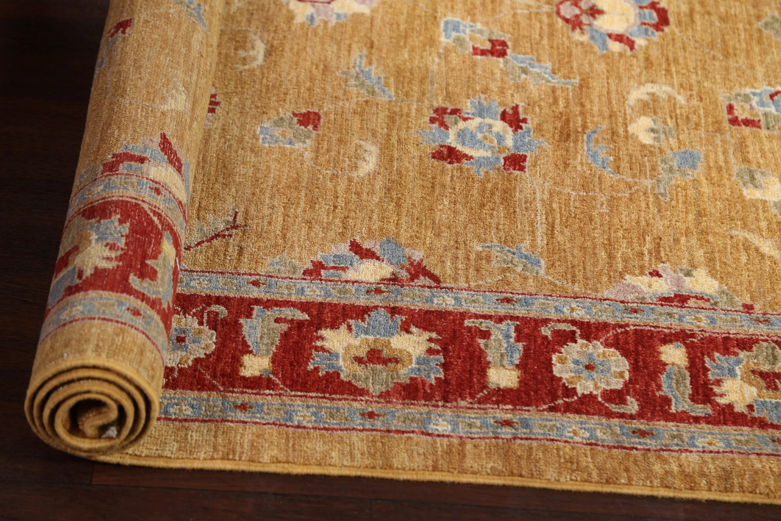 Vegetable Dye Oushak Wool Handmade Rug 5×6 ft Oriental Carpet for Bedroom