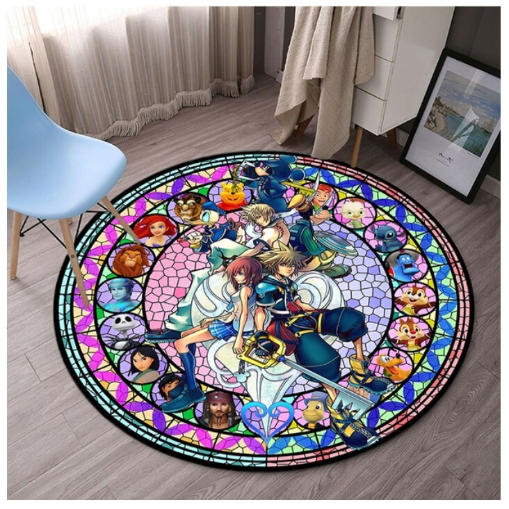 Kids Kingdom Hearts Rug Carpet 100 x 100CM mat Cartoon