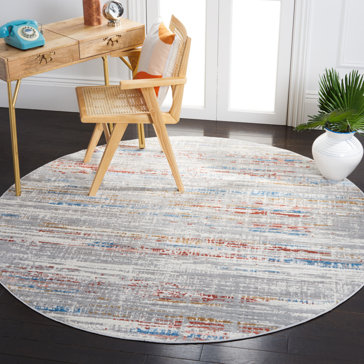 SAFAVIEH Shivan Collection SHV191P Light Grey / Rust Rug