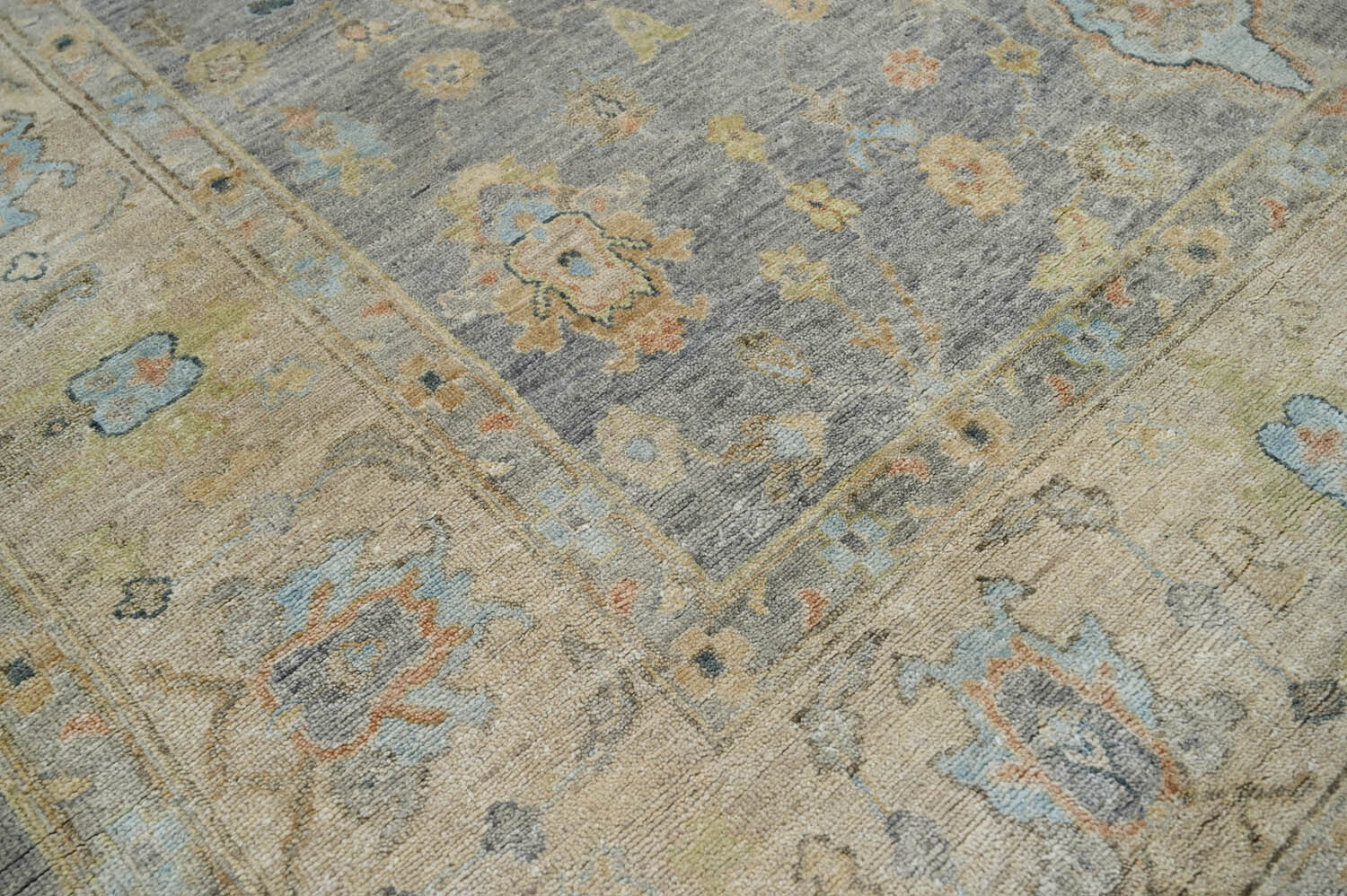 LoomBloom Multi Size Blue Hand Knotted Traditional Oushak Wool Area Rug
